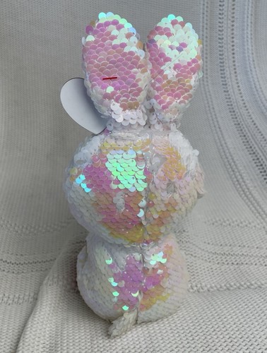 Ty Flippables Sequins 9” Beanie Boo BONNIE Bunny Rabbit Plush With Tags - Picture 3 of 7