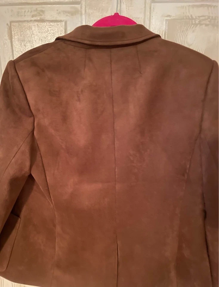 Blazer Tommy Hilfiger de gamuza sintética para mujer talla 12 otoño marrón, suave y cómodo” Foto 3 de 3