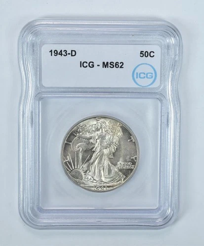 1943-D Walking Liberty Half Dollar MS62 ICG *9322