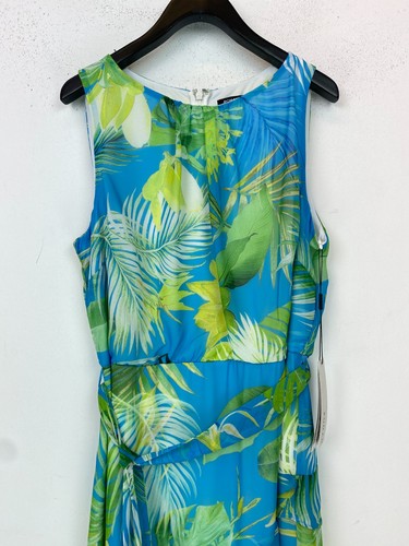 Roman Multicoloured Tropical Print Sleeveless Midi Dress Asymmetric UK14 NEW - Picture 6 of 11