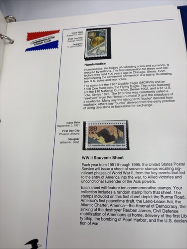Libro de estampillas completo del Club de estampillas conmemorativas del Servicio Postal de Estados Unidos 1991-1992 - Imagen 8 de 22