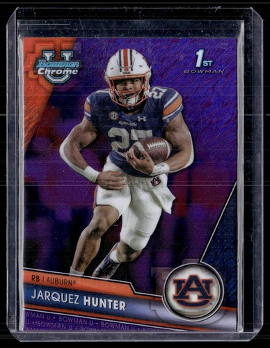 2023 Bowman University Chrome #20 Jarquez Hunter Purple Shimmer Refractor