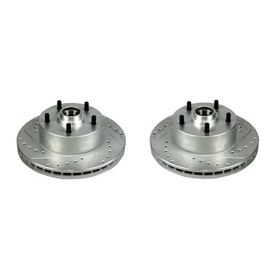 RIGHT STUFF DETAILING Front Rotor Drilled & S lotted Zinc Washed Pr.- BR02ZDC - Picture 2 of 3