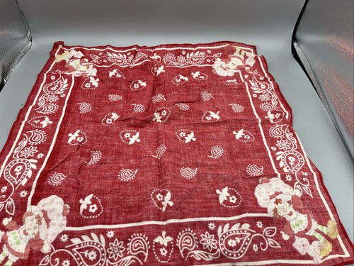 Vintage Strawberry Shortcake Bandana Taschentuch rot All Over Print Paisley - Bild 7 von 7