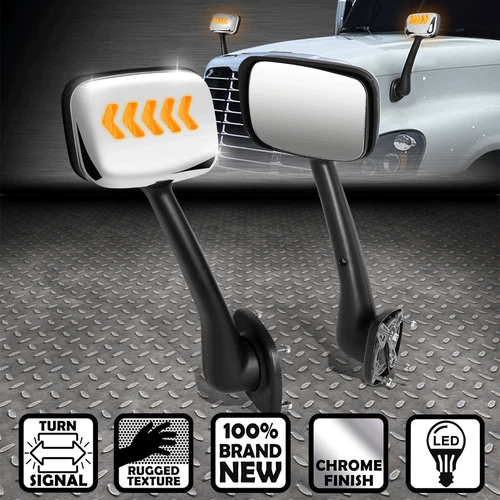 [SEQUENTIAL LED ARROW SIGNAL]FOR 08-17 FREIGHTLINER CASCADIA SIDE HOOD MIRRORS