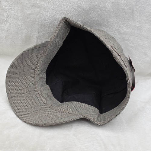 Tribe Cadet Hat Cap Fitted Mens Medium Gray Plaid Hidden Stash Pocket Lined - Picture 5 of 8
