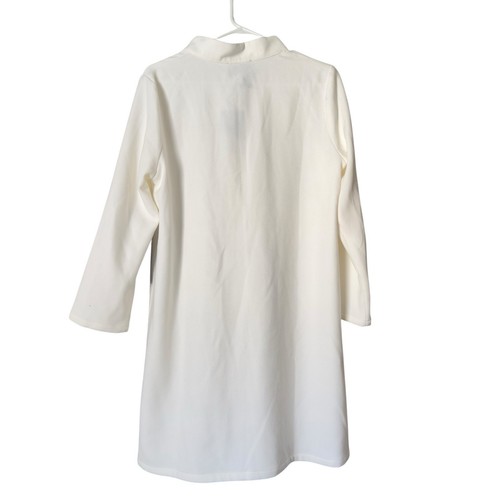 Vestido recto Tuckernuck Avery manga larga blanco L nuevo con etiquetas - Imagen 13 de 13