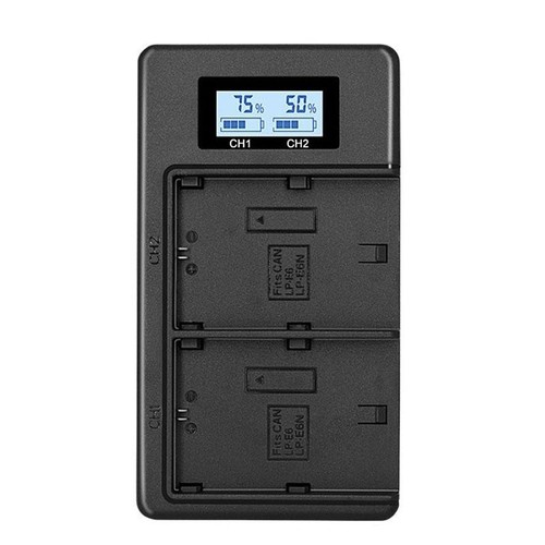 Cargador rápido USB-C de doble ranura LCD para batería Canon LP-E12: EOS R50 R10 RP M50 - Imagen 1 de 6