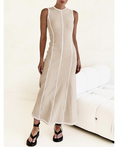 Everyday the Label Sleeveless Midi Dress Women Tan Dresses - Picture 8 of 9