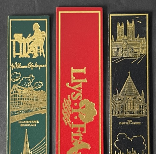 3 Vintage Retro Leder Souvenir Lesezeichen STRATFORD, LLYS, LINCOLN CATHEDRAL - Bild 2 von 5