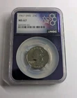 1967 SMS 25 Cent Coin, NGC MS67