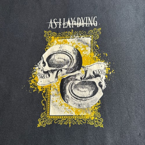 Camiseta As I Lay Dying Para Hombres Banda Mediana Calavera Negro Metal Emo Grunge Y2K De Colección - Imagen 3 de 10