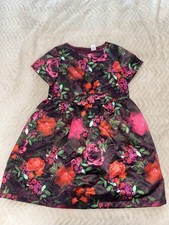 Girls Floral Lined Dress Age 5-6 Bnwot