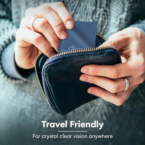 Paquete de 6 paños de limpieza de microfibra para gafas, lentes, teléfonos y pantallas azul marino - Imagen 7 de 12