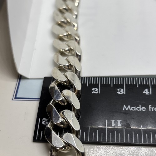 (1799)Sterling Silver 925 Heavy Curb Bracelet - Picture 9 of 9