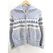 Tiara International Fair Isle Nordic Zip Up Knit Sweater Cardigan Womens XL