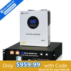 ECO-WORTHY 48V 100Ah LiFePO4 Battery+5kW 48V Inverter Charger Off-Grid For Home