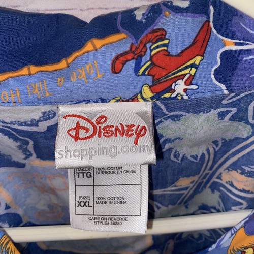 Disney Hawaiihemd Herren XXL Blau Goofy Pluto Tropical Aloha Vacation Print - Bild 5 von 10