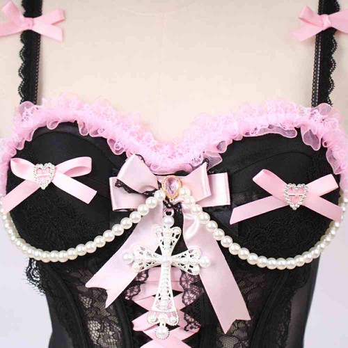 Fairy Punk Rock Gothic Cross Goth Harajuku Bow Emo E-Girls Y2K TOPS Grunge - Picture 8 of 14