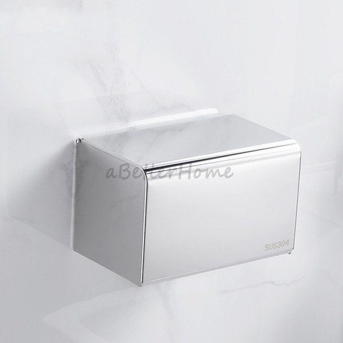 Stainless Steel Toilet Waterproof Tissue Box Wall Mounted Roll Paper Holders NEW - Picture 8 of 11