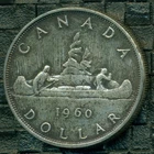 1960 Canada Queen Elizabeth II, Silver Dollar, High Grade, Natural Tone  P12