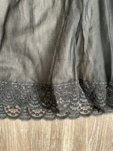 Camicia da notte vintage nera in pizzo chiffon mini LG made in lingerie CALIFORNIA - Foto 2 di 9