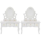  Set of 2 Mini House Drawer Dressing Table Miniature Scene Side Cabinet