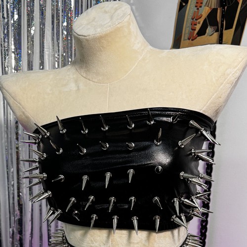 Goth Cummerbunds Y2K TOPS Skirts Gothic Vintage Grunge Punk Rock Studded Emo DIY - Picture 5 of 21