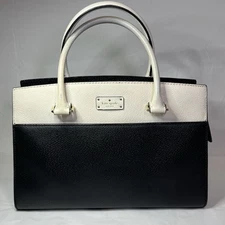 Kate Spade New York Black & White Handbag Purse Tote 13 x 8.5 x 5