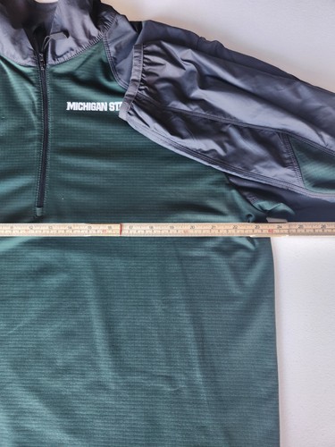 New Men's Nike Michigan State Spartans 1/4 zip dri-fit pullover Green Size L - Picture 7 of 10