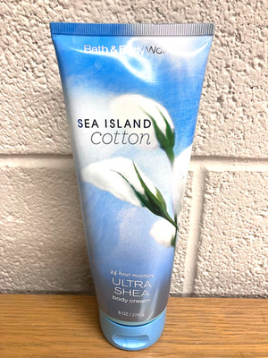 Bath & Body Works SEA ISLAND COTTON Body Cream Ultra Shea 24hr Moisture 8oz NEW