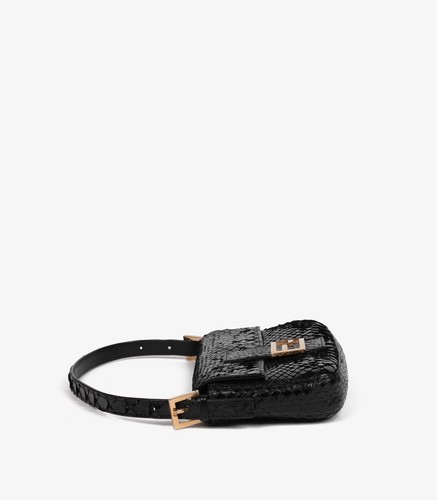 Bolso Baguette Fendi Vintage Cuero Piel de Serpiente Negro - Imagen 7 de 9