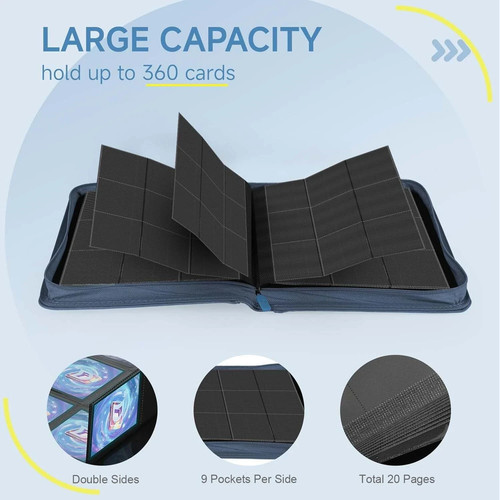 Vault X 9 Pocket Trading Card Zip Binder, 360 Cards, Premium Exo-Tec Album Mater - Picture 5 of 7