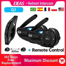 Q2 Motorcycle Helmet Intercom Bluetooth 5.1 Up To 2 Riders Wireless Earphone