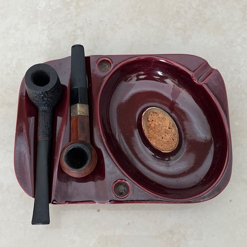 RARO Cenicero de Cerámica DUNHILL De Colección Aldaba de Corcho Doble Tubo Descanso - Imagen 3 de 6
