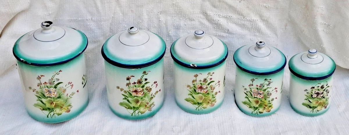 Théière Tôle Émaillée Décor Floral Japy H 15,8 Théière Tôle Émaillée Décor Floral Japy H 15,8