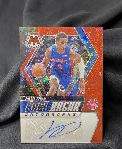 2023-24 Panini Mosaic JALEN DUREN Auto /49 SP RED Disco PRIZM Pistons Near Mint - Picture 1 of 8