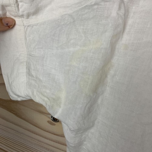 Top para mujer J.Crew 8 Baird McNutt lino irlandés blanco popover playa viaje - Imagen 8 de 12