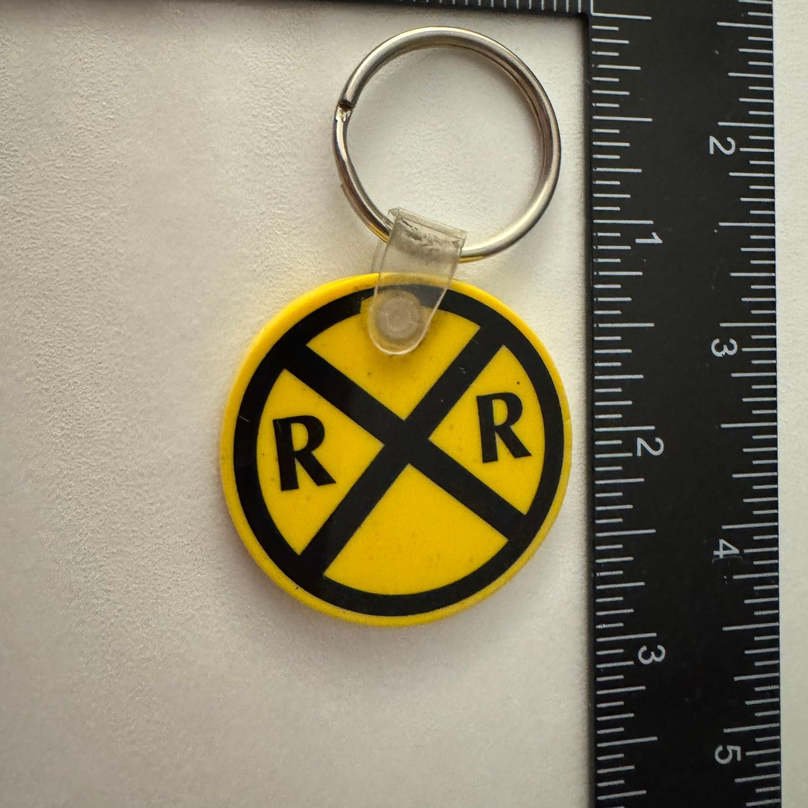 Operation Lifesaver Keychain Railroad Crossing Yellow Safety