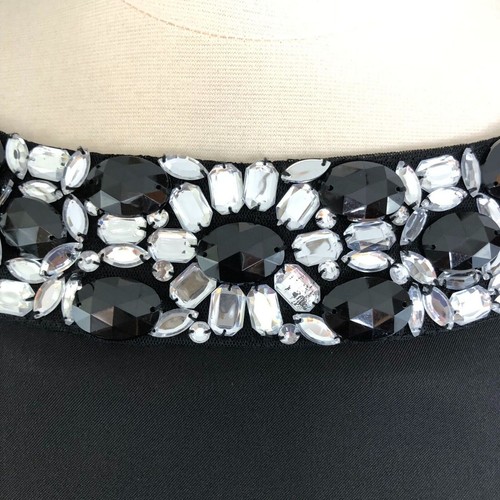 Connected Apparel Sheath Dress Embellished Boat Neck Sleeveless Size 8 Black - Picture 9 of 13