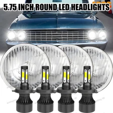 For Ford Galaxie 1959-1967 5.75" 5-3/4 Round LED Headlights Hi-Lo Beam Lamp DRL
