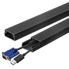 5 szt. Ściana osłonki przewodu 15 cali x 0,8 cala x 0,4 cala Pokrywa kabla Klej Osłona drutu, czarna