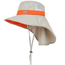 Kids Sun Hats UPF 50 Sun Protection Hat for Kids with Neck Flap One Size Grey