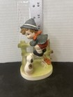 Vintage Flambro Boy Figure On Fence With Dog