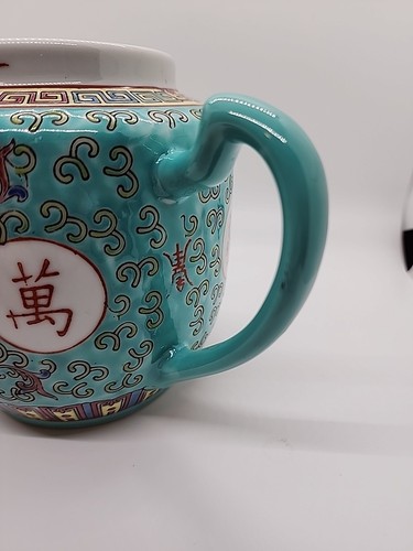 "Tetera vintage de porcelana turquesa Zhongguo Jingdezhen de 8"" azul claro" - Imagen 8 de 11
