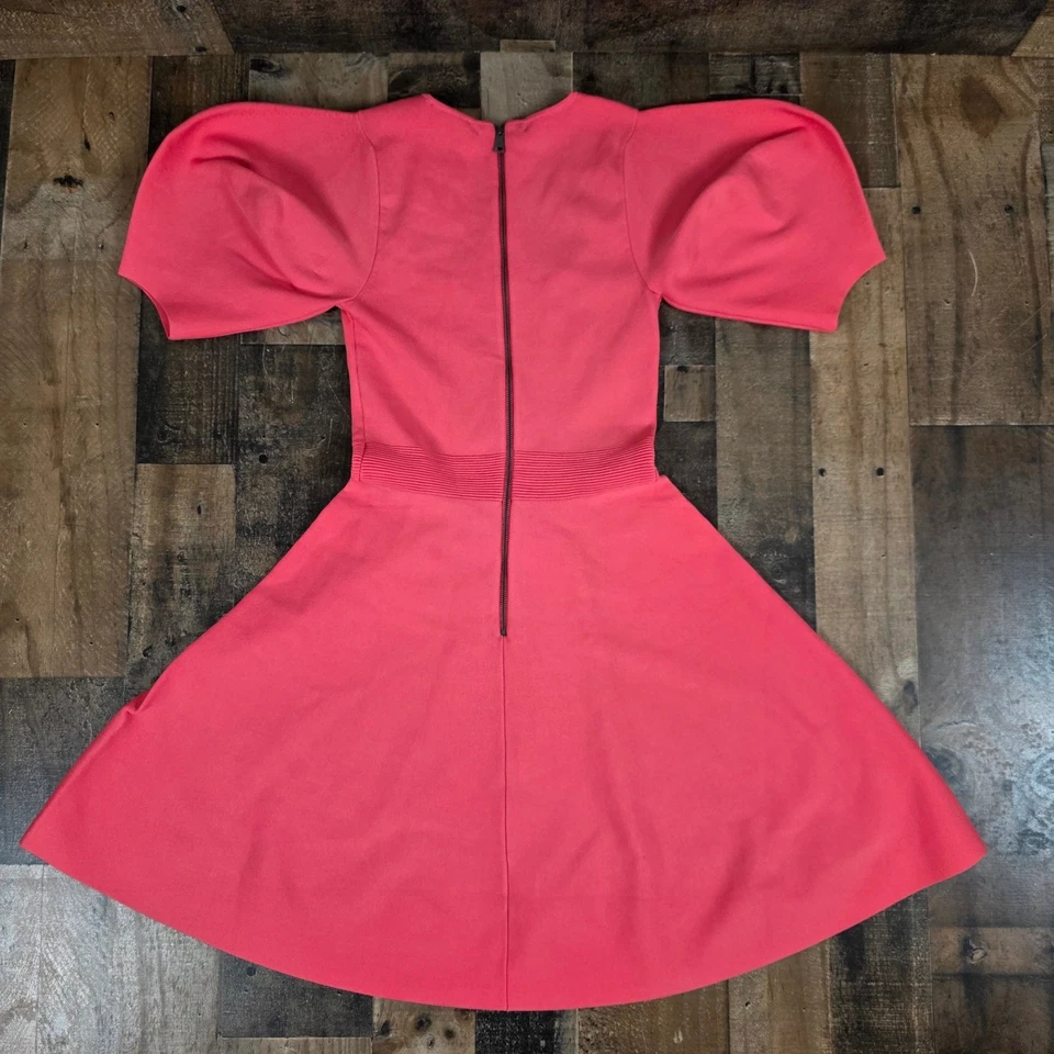 Vestido Patinador Ted Baker London Coral WMD HAYLY Manga Abullonada Cuello Cuadrado Talla 0 Nuevo con Etiquetas Foto 4 de 4