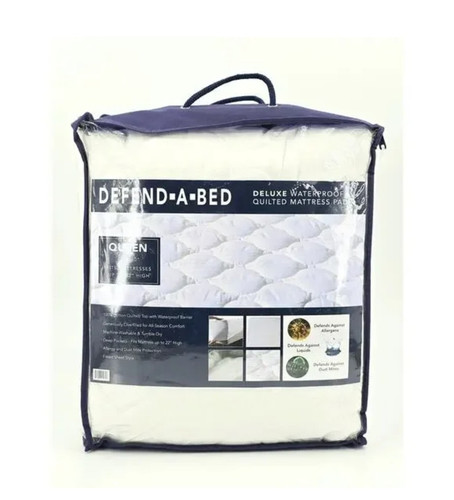 Defend-A-Bed wasserdichte gesteppte Matratzenauflage für Queen 60" x 80" Neu im Paket - Bild 1 von 4