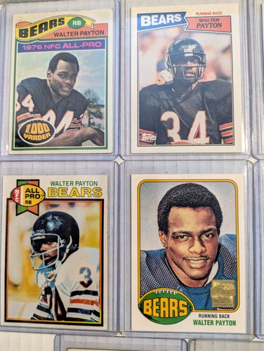 Vintage Superstar Walter Payton Karten Lot Chicago Bears mit Reprint RC. HOF. - Bild 3 von 6