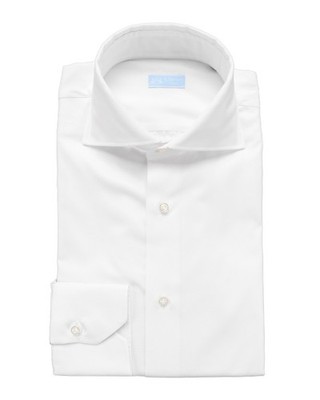 NWT IL SARTORE NAPOLI by VINCENZO DI RUGGIERO SHIRT white cotton 38 15