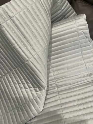 $1700 Home Treasures Italy NWT 4pc King Coverlet (3) Shams Dove Grey 100% Cotton - Picture 5 of 21